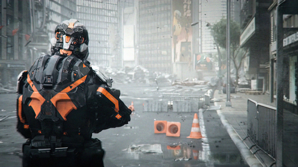 VFX Legion robot in a street