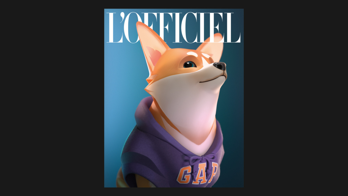 Dogami - the front cover of l'officiel representing a Dogami